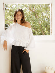 Dominique Healy | Anna Frill Blouse in White | The UNDONE