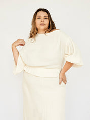 Dominique Healy | Anna Frill Blouse in Ivory | The UNDONE