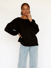 Dominique Healy | Bella Blouse in Black | The UNDONE