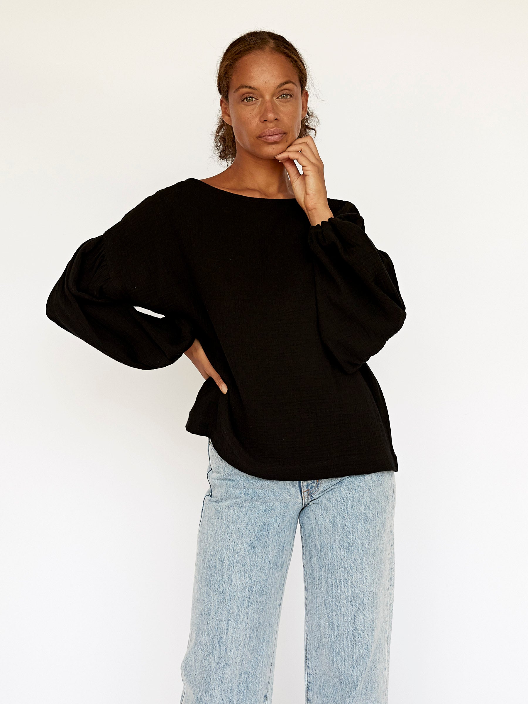 Dominique Healy | Bella Blouse in Black | The UNDONE