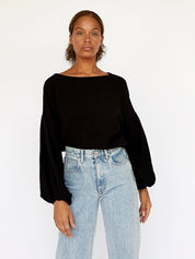 Dominique Healy | Bella Blouse in Black | The UNDONE