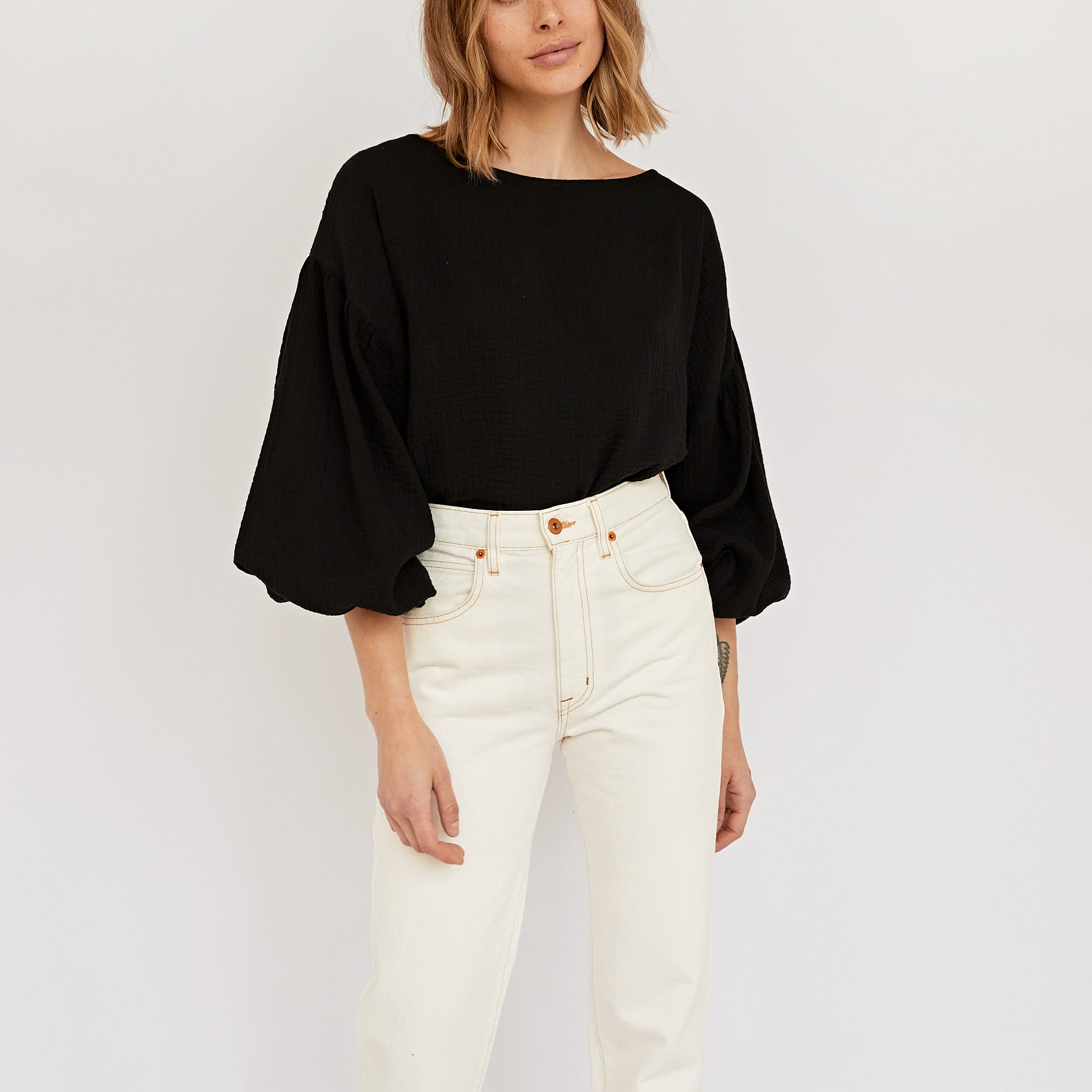 Dominique Healy | Bella Blouse in Black | The UNDONE