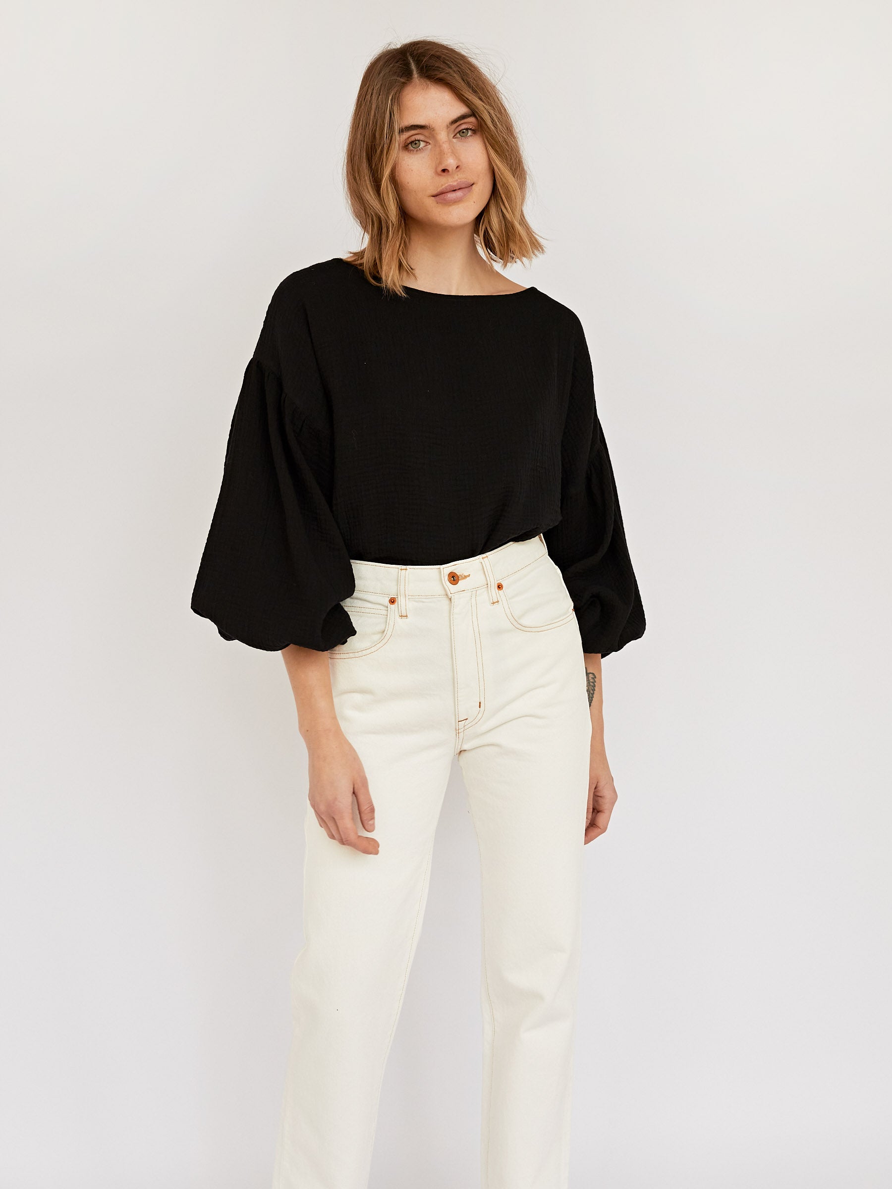 Dominique Healy | Bella Blouse in Black | The UNDONE