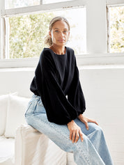 Dominique Healy | Bella Blouse in Black | The UNDONE