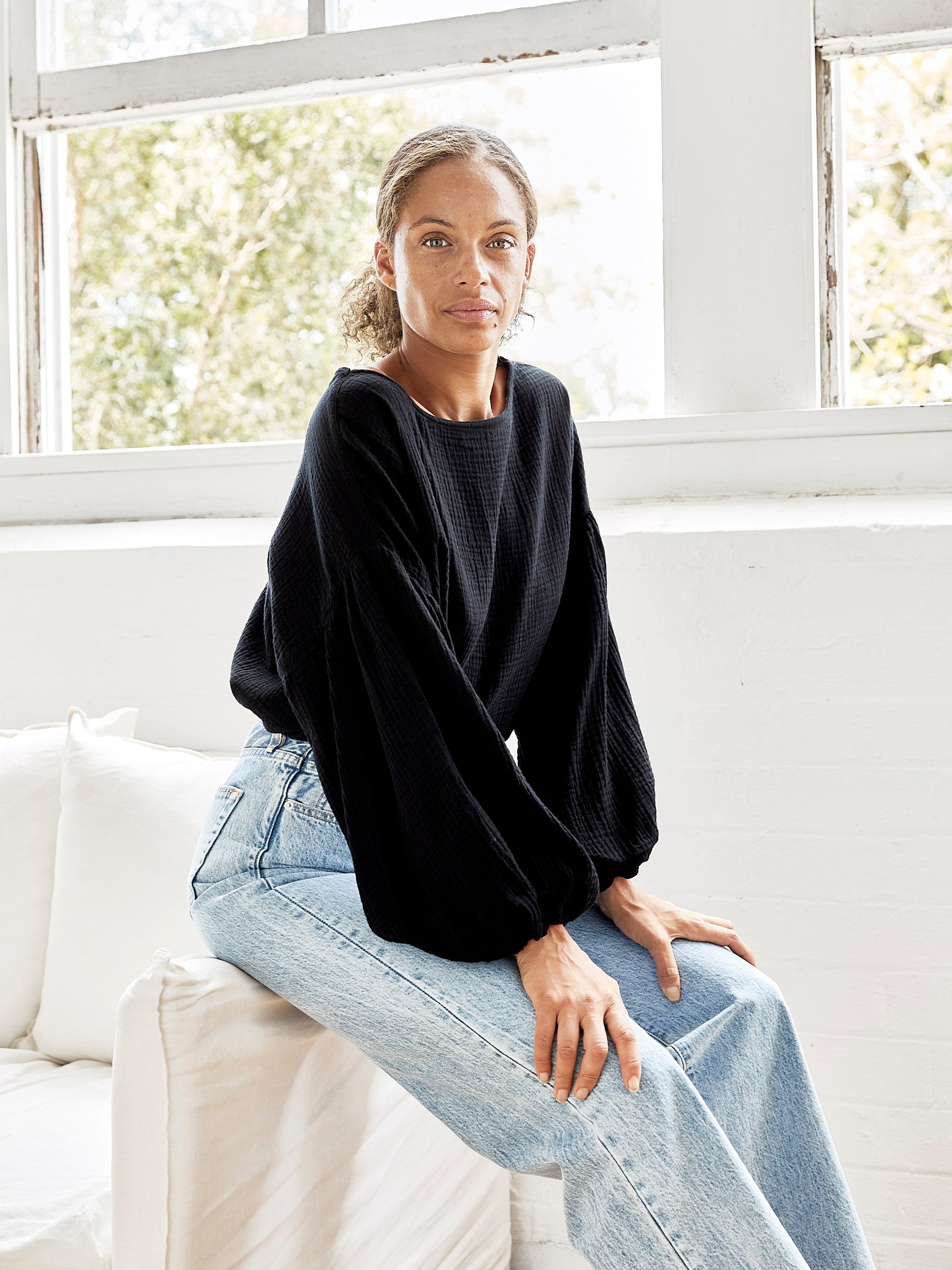 Dominique Healy | Bella Blouse in Black | The UNDONE