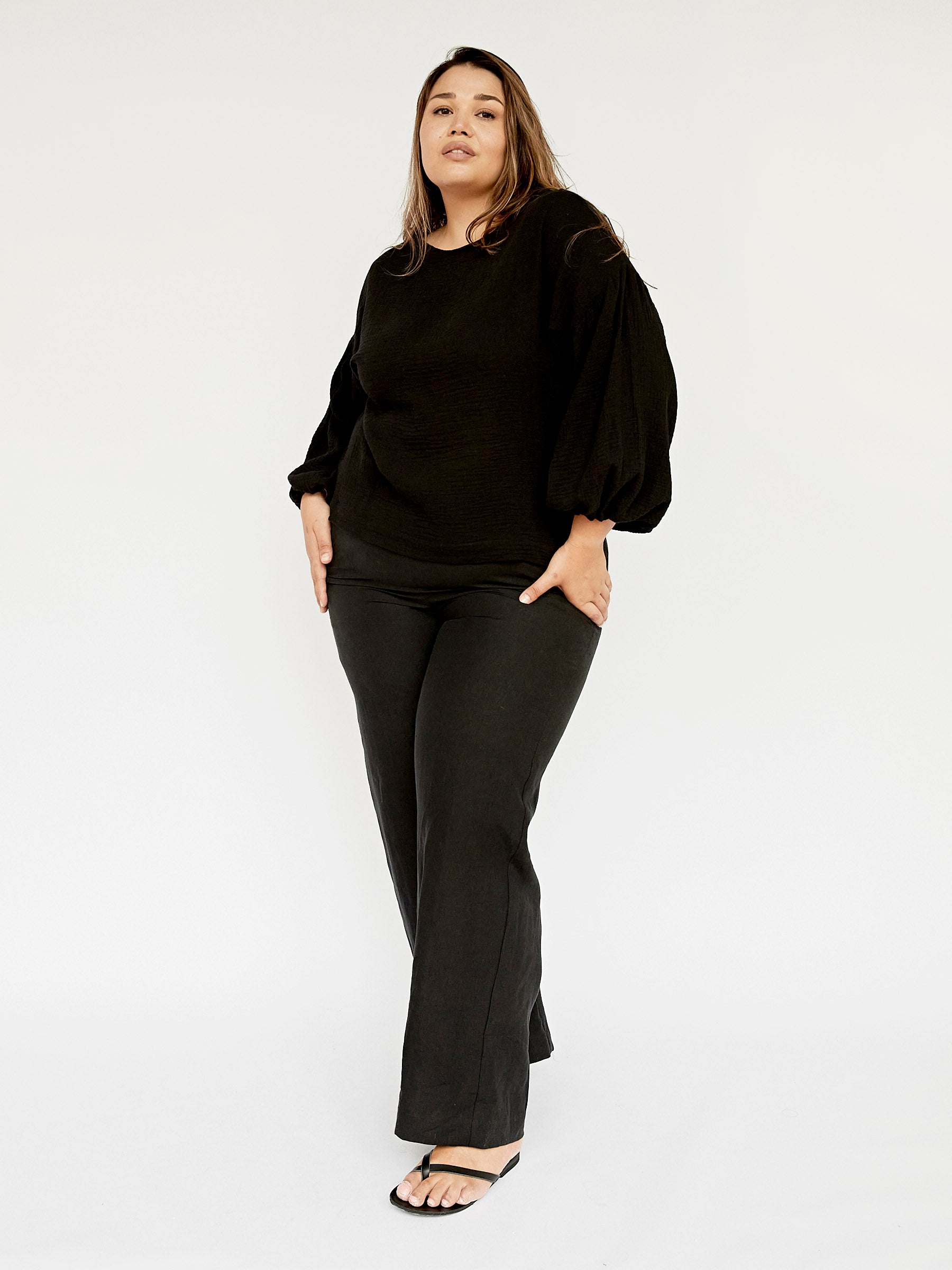 Dominique Healy | Bella Blouse in Black | The UNDONE