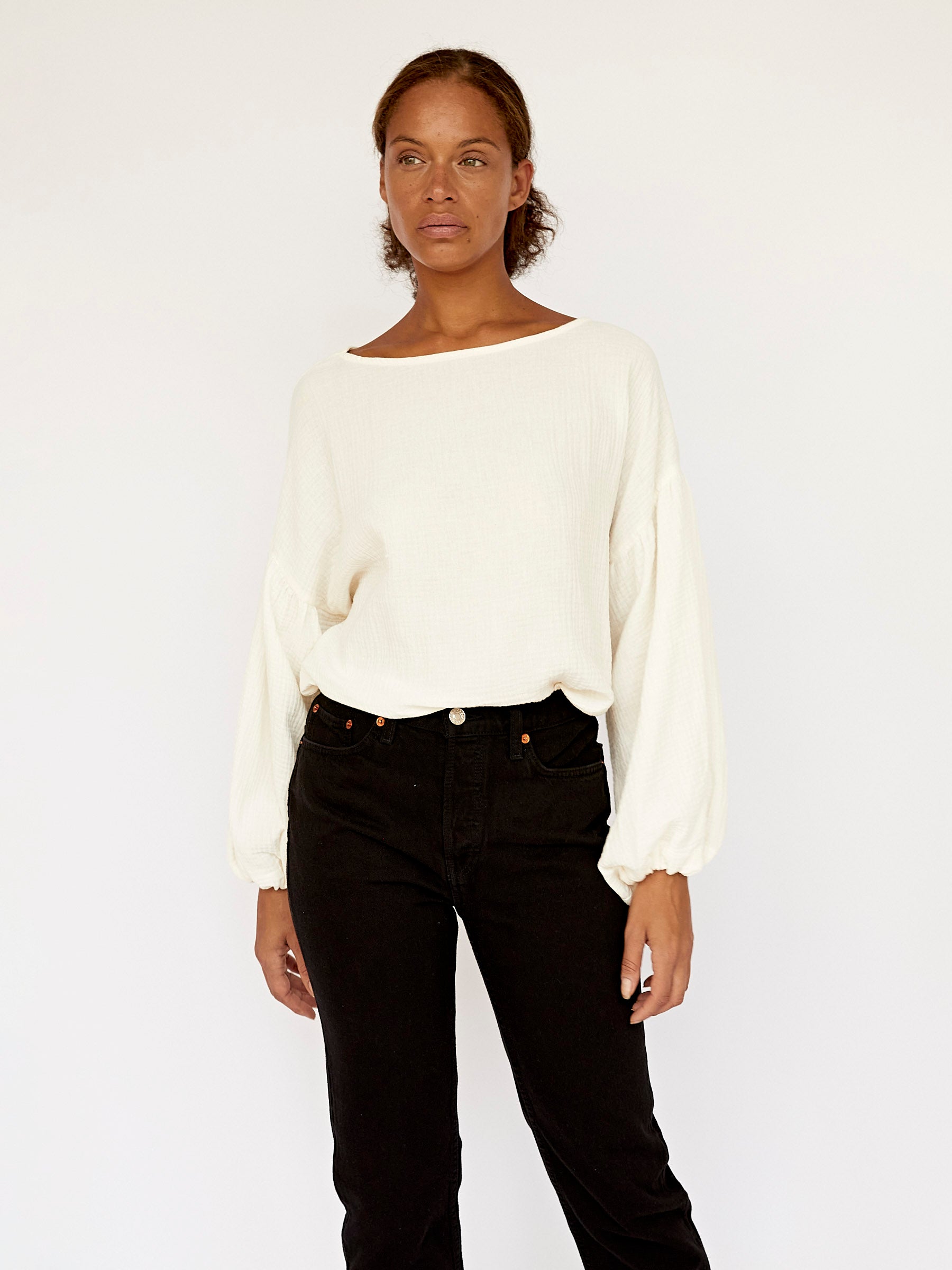 Dominique Healy | Bella Blouse in Cream | The UNDONE