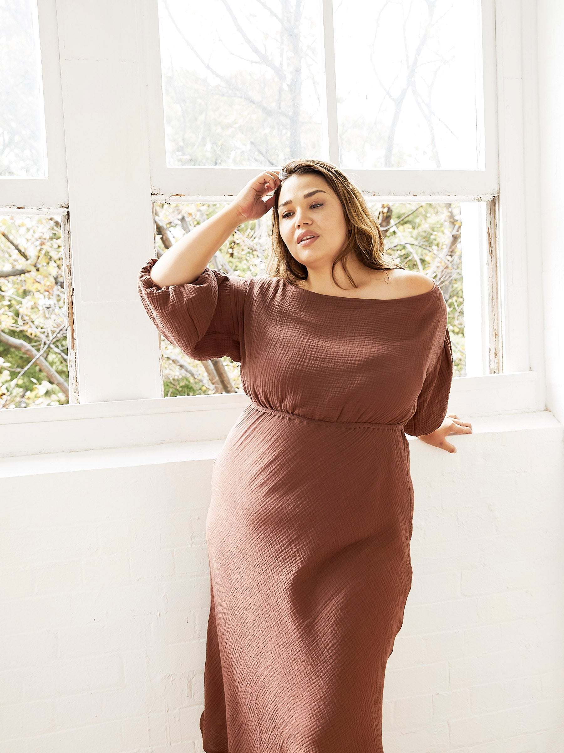 Dominique Healy | Louie Dress in Raisin | The UNDONE