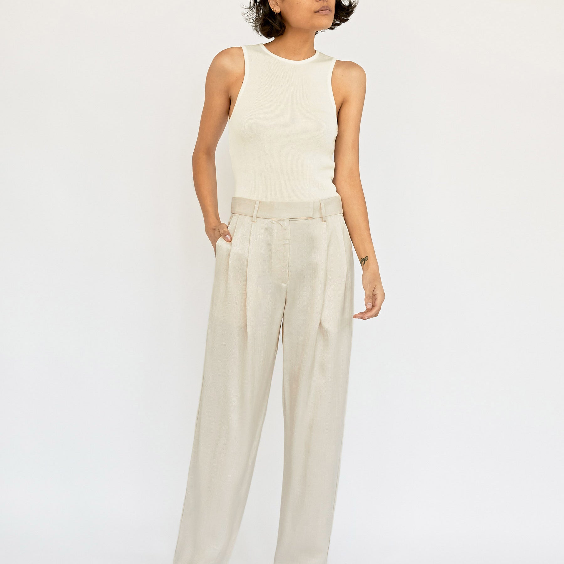 Esse Studios | Crema Twills Tailored Trouser | The UNDONE