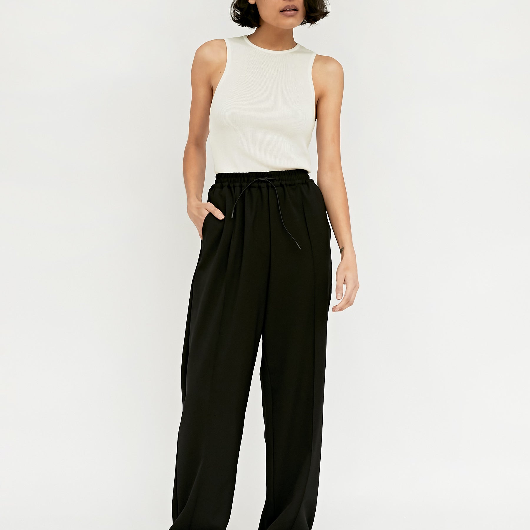 Esse Studios | Black Classico Draw Trouser | The UNDONE