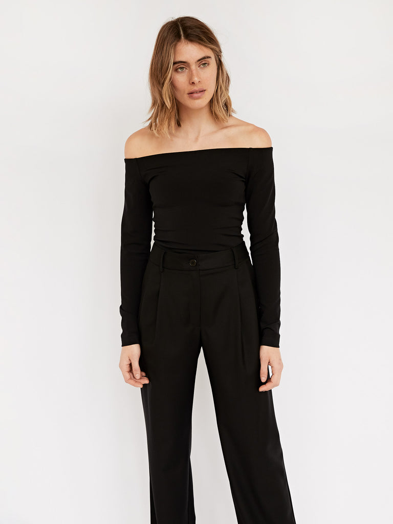Esse Studios Black Off Shoulder Knit Top The UNDONE by ESSE