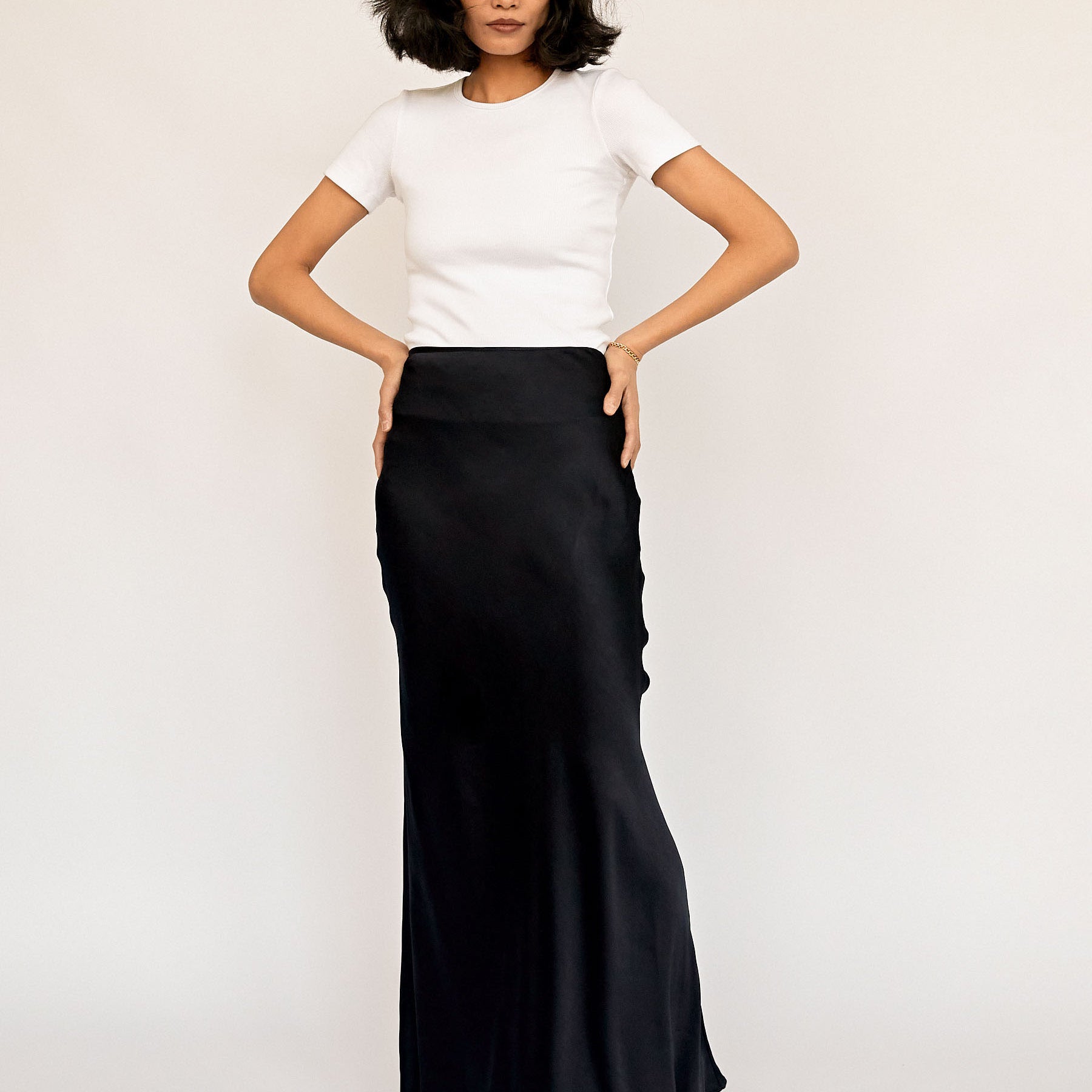 Esse Studios | French Navy Opia Bias Skirt | The UNDONE