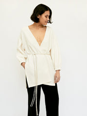 Esse Studios | Cream Pila Wrap Top | The UNDONE
