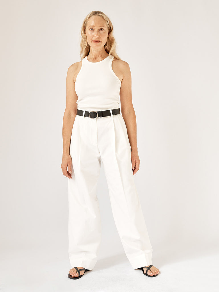 Tailored white trousers sale