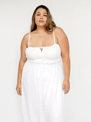 Faithfull The Brand | Francesca Midi Dress in White | The UNDONE