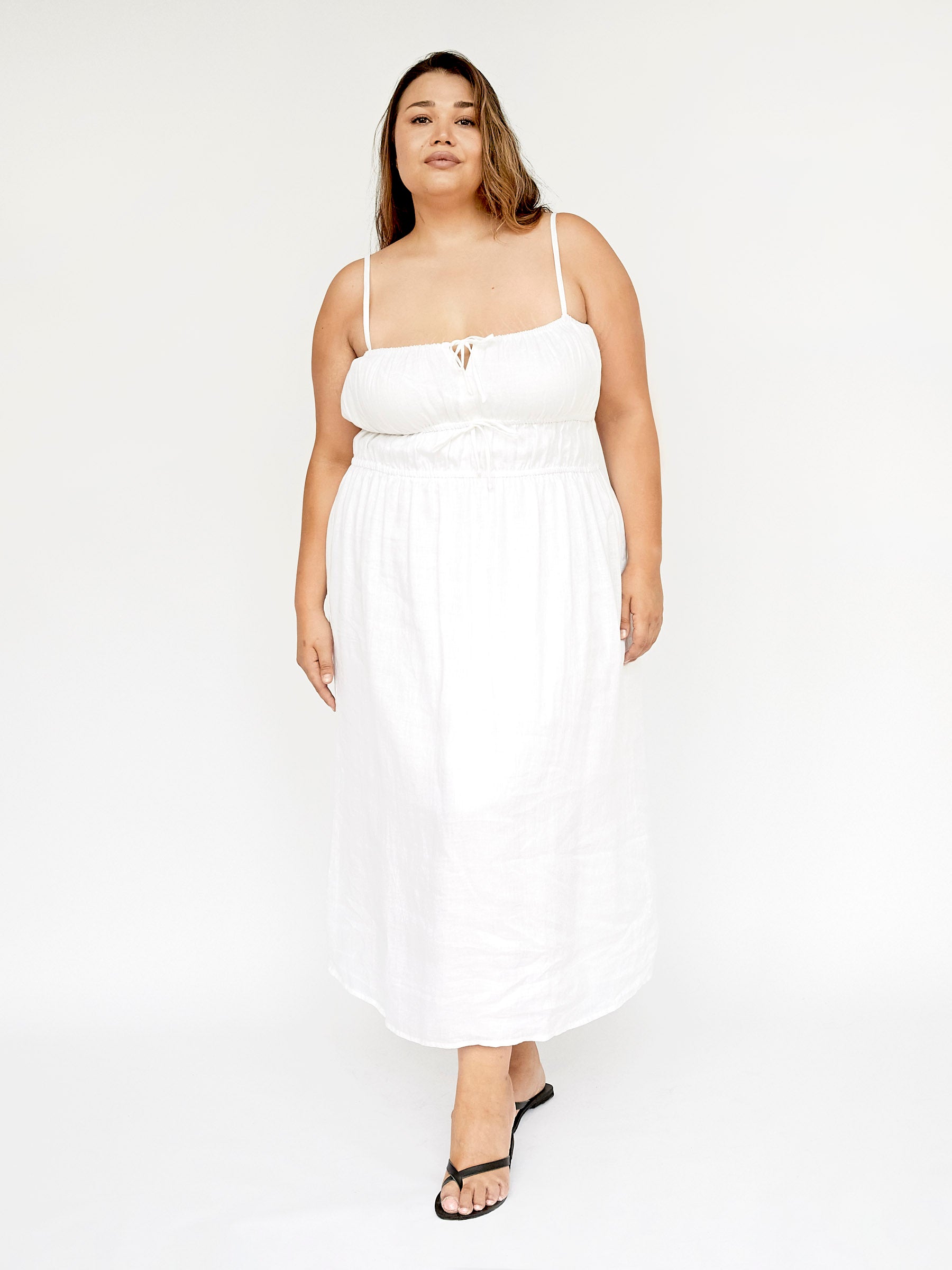 Faithfull The Brand | Francesca Midi Dress in White | The UNDONE