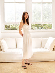 Faithfull The Brand | Francesca Midi Dress in White | The UNDONE