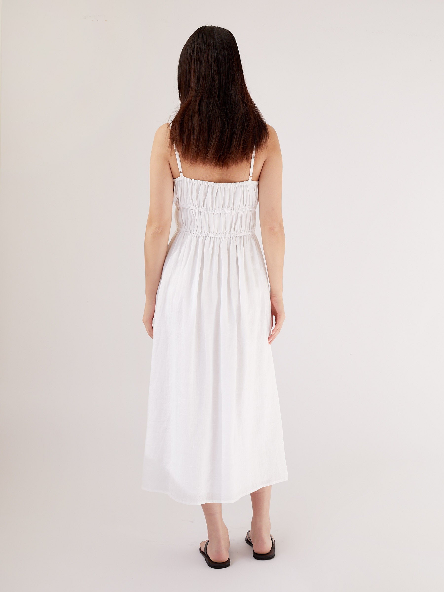 Faithfull The Brand | Francesca Midi Dress in White | The UNDONE