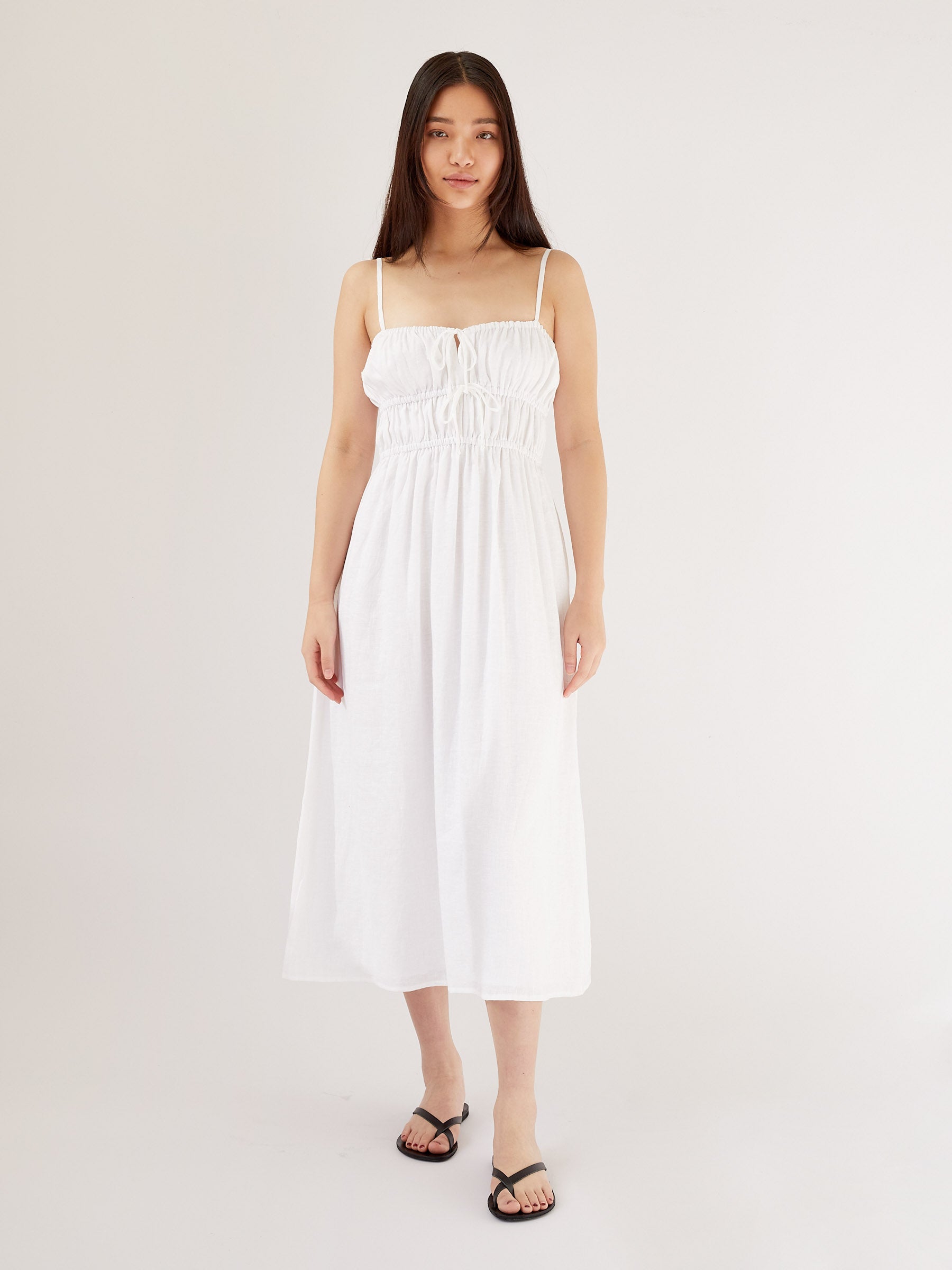 Faithfull The Brand | Francesca Midi Dress in White | The UNDONE