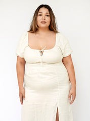 Faithfull The Brand | Terina Midi Dress in Egg Shell | The UNDONE