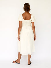 Faithfull The Brand | Terina Midi Dress in Egg Shell | The UNDONE