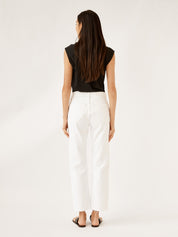 RE/DONE | High Rise Stove Pipe Jean in White