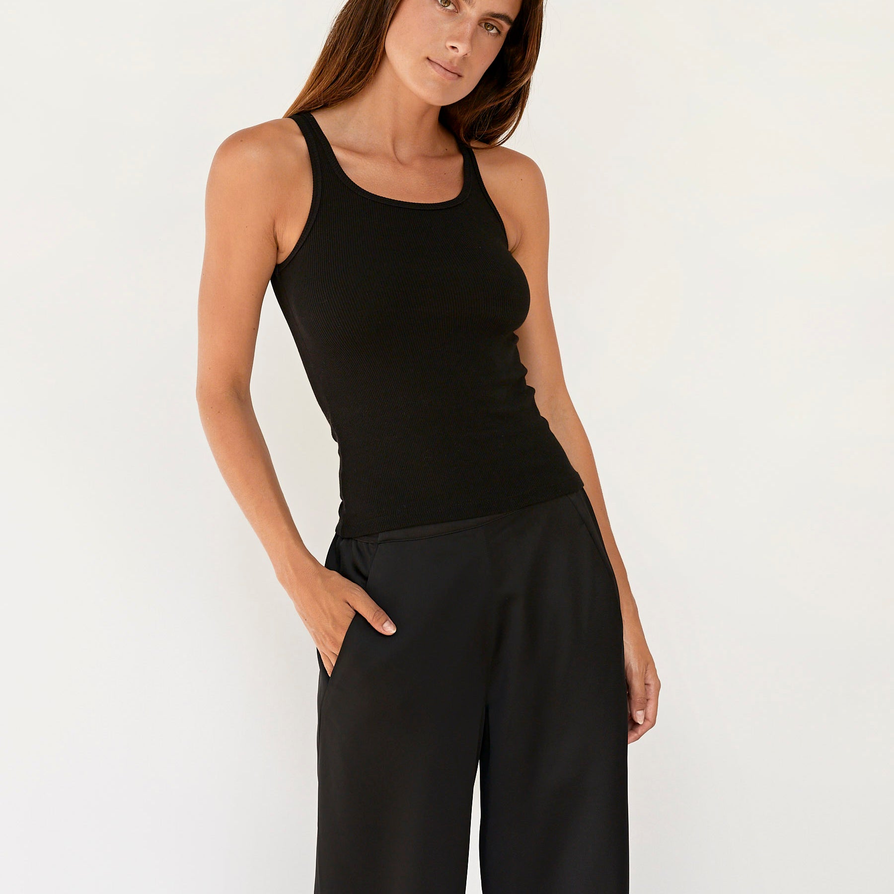Hyde & Stone | Rib Tank in Black | The UNDONE