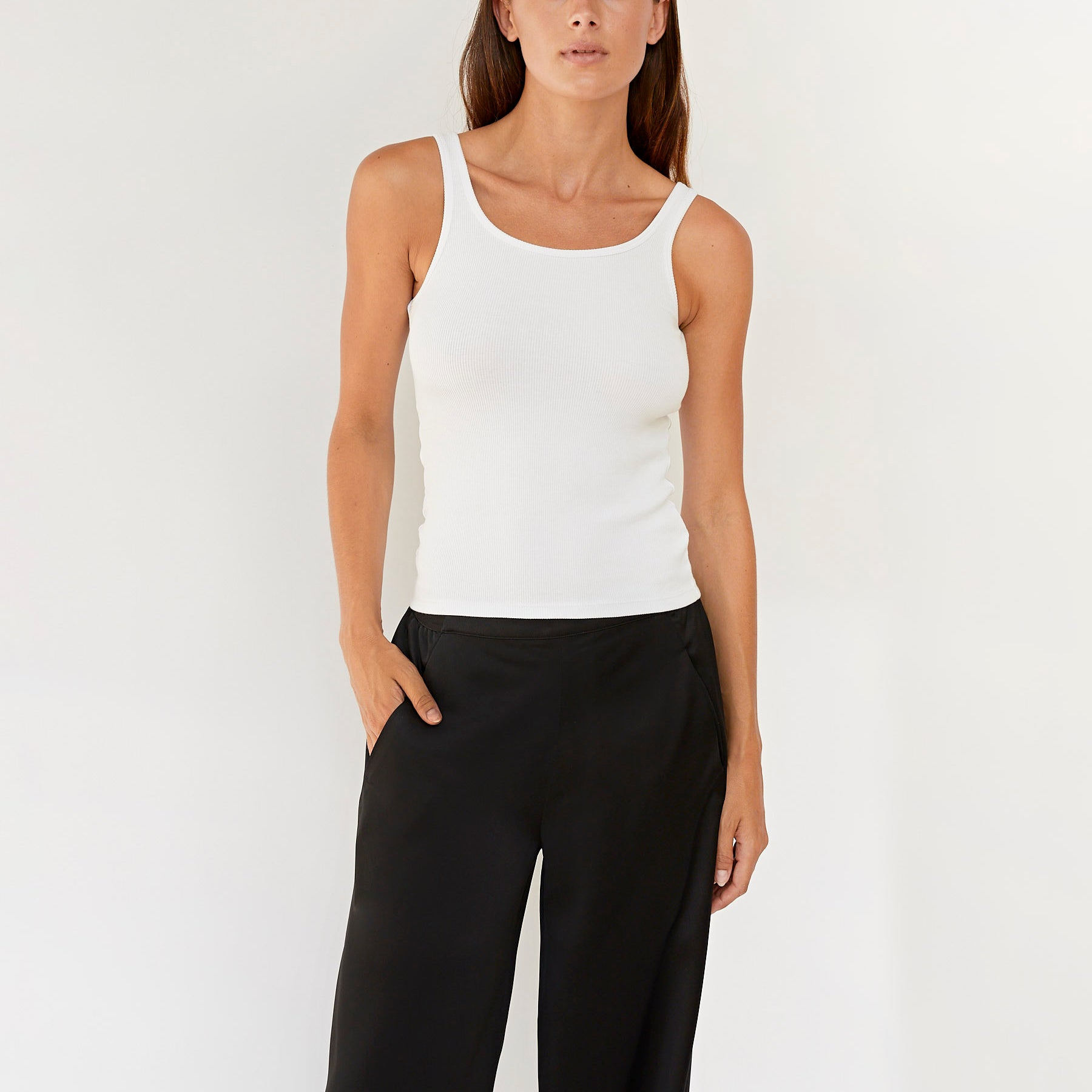 Hyde & Stone | Rib Tank in White | The UNDONE