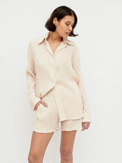 Hyde & Stone | Anastasia Shirt in Cream | The UNDONE