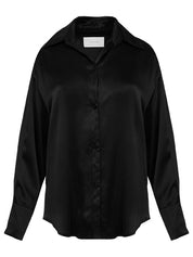 Hyde & Stone | Dominique Silk Shirt in Black | The UNDONE