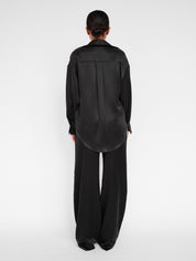 Hyde & Stone | Dominique Silk Shirt in Black | The UNDONE