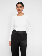 Hyde & Stone | Rib Long Sleeve in White | The UNDONE