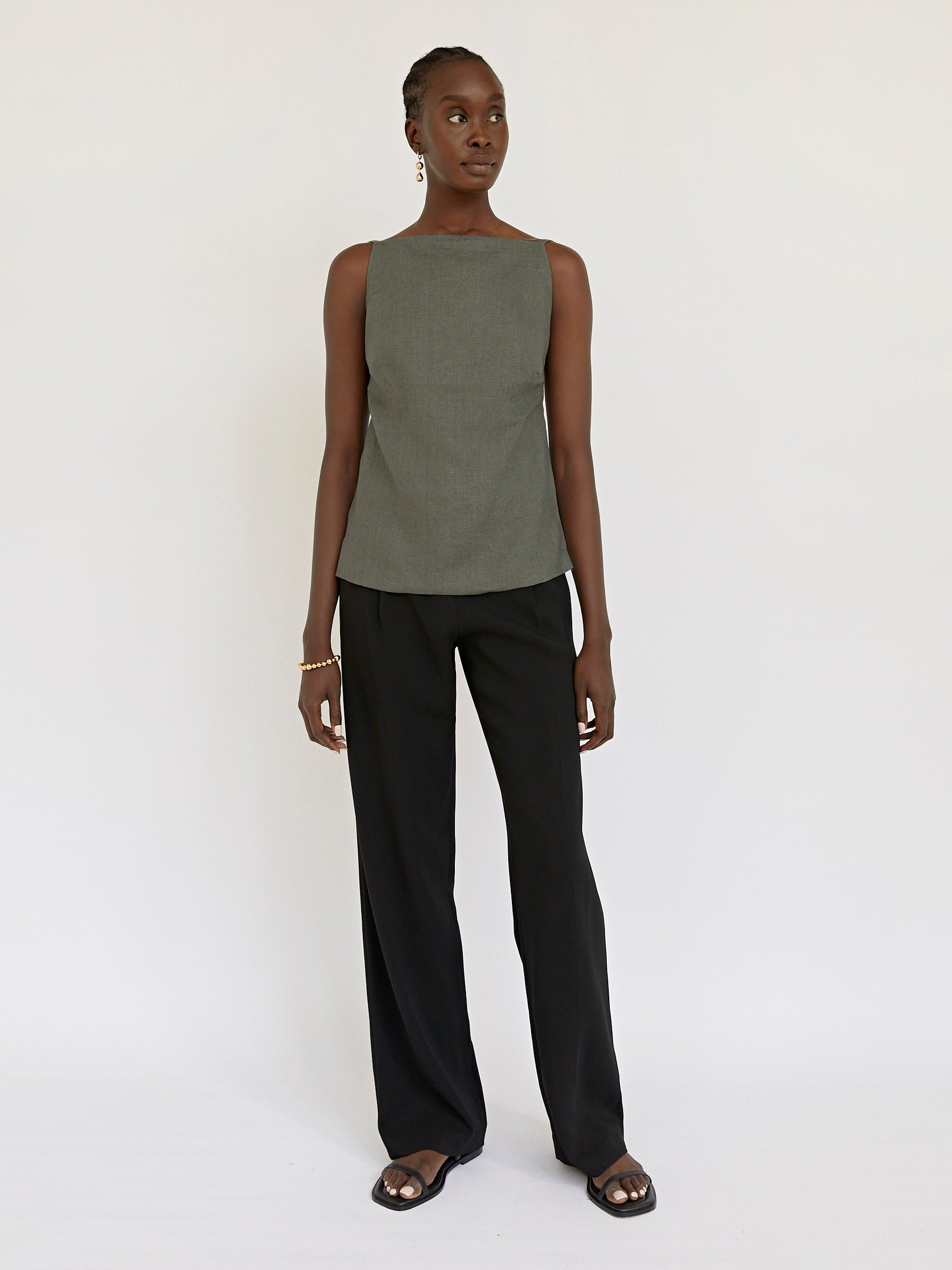 St. Agni | Square Neck Top in Castor Grey | The UNDONE