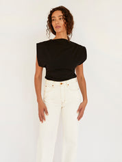 Matteau | Boat Neck Tee in Black | The UNDONE
