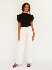 Matteau | Boat Neck Tee in Black | The UNDONE