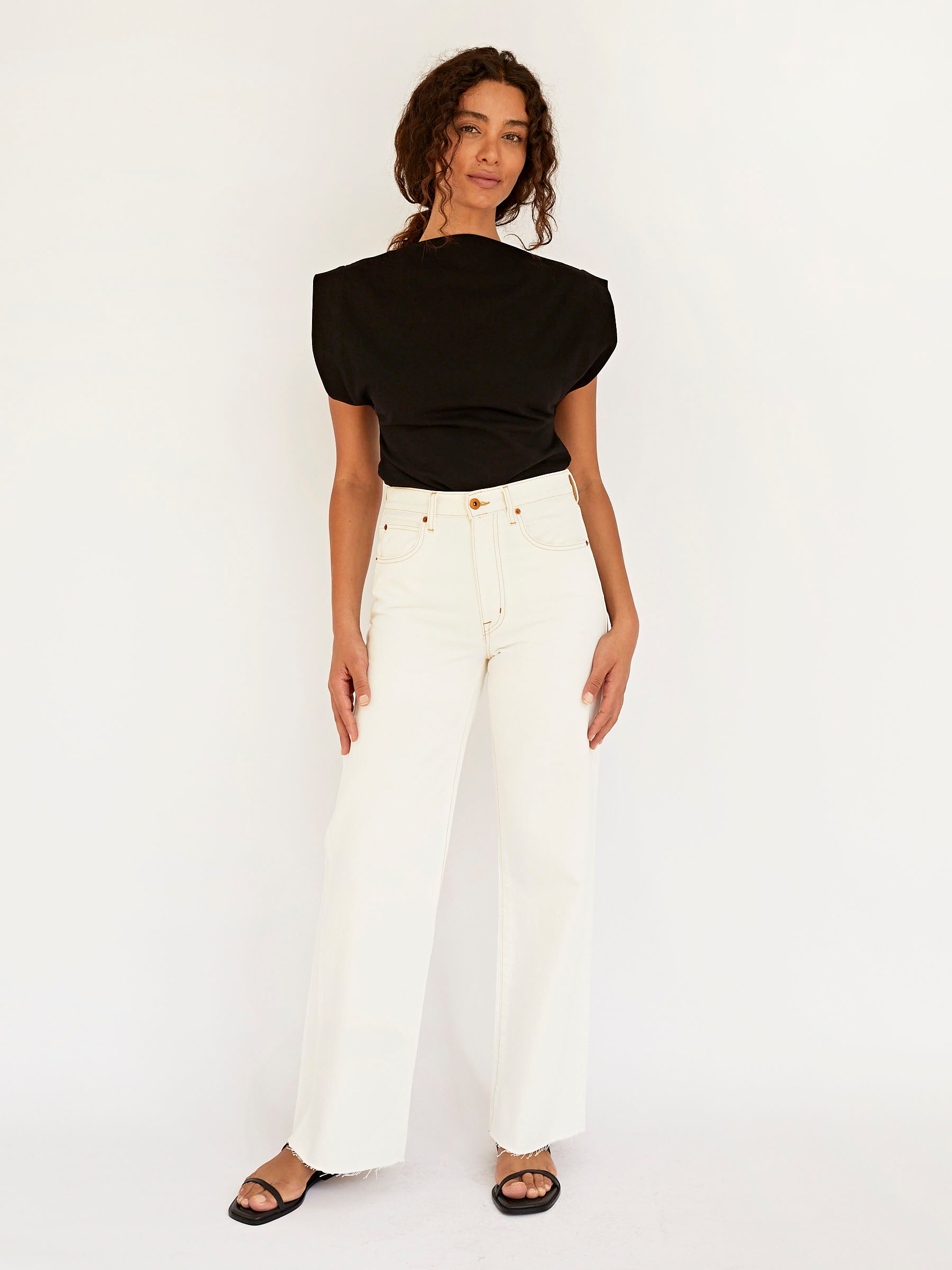 Matteau | Boat Neck Tee in Black | The UNDONE