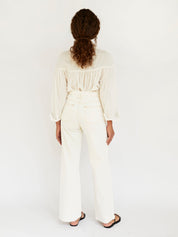 Matteau | Embroidered Drawcord Tunic in White | The UNDONE