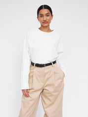 Matteau | Long Sleeve Magyar Tee in White Chalk | The UNDONE
