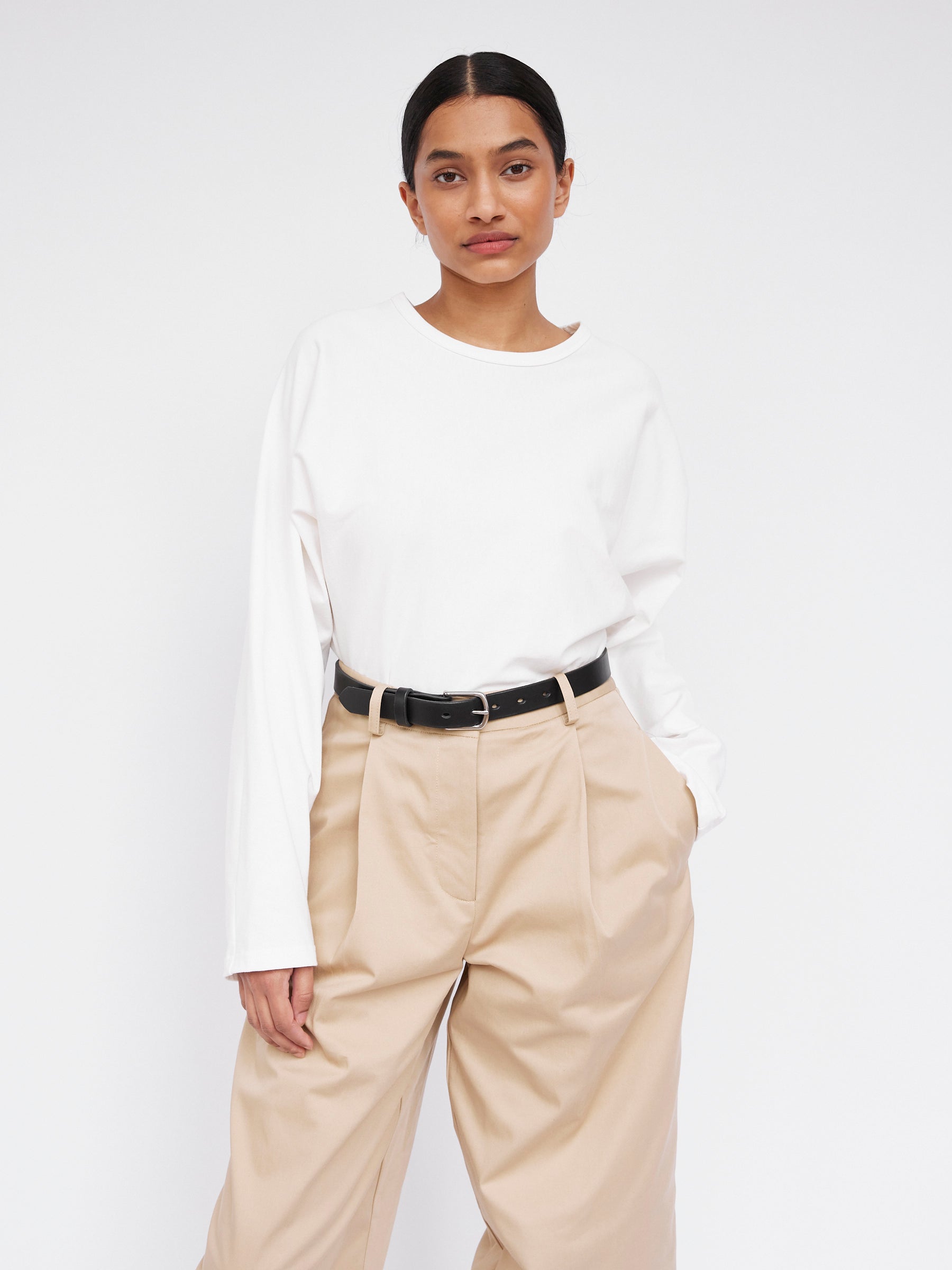 Matteau | Long Sleeve Magyar Tee in White Chalk | The UNDONE