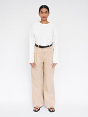 Matteau | Long Sleeve Magyar Tee in White Chalk | The UNDONE