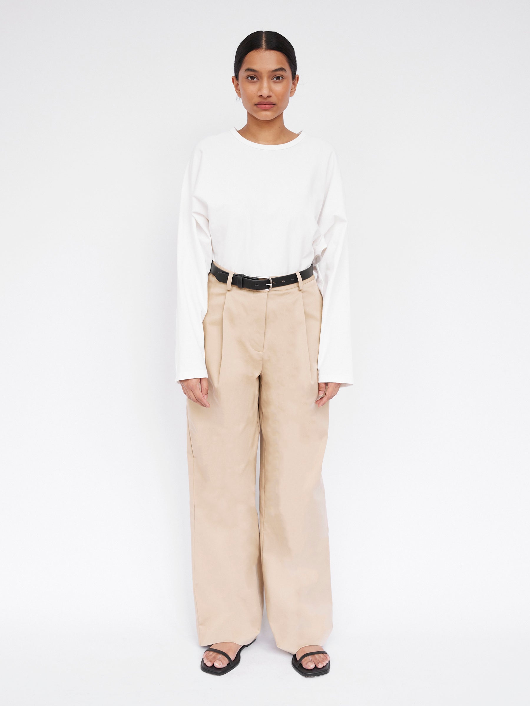 Matteau | Long Sleeve Magyar Tee in White Chalk | The UNDONE