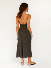 Matteau | Low Back Slip Dress in Polka Dot | The UNDONE