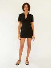 Matteau | Polo Knit Dress in Black | The UNDONE