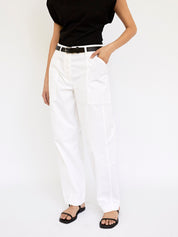 Matteau | Relaxed Cargo Pant in White | The UNDONE