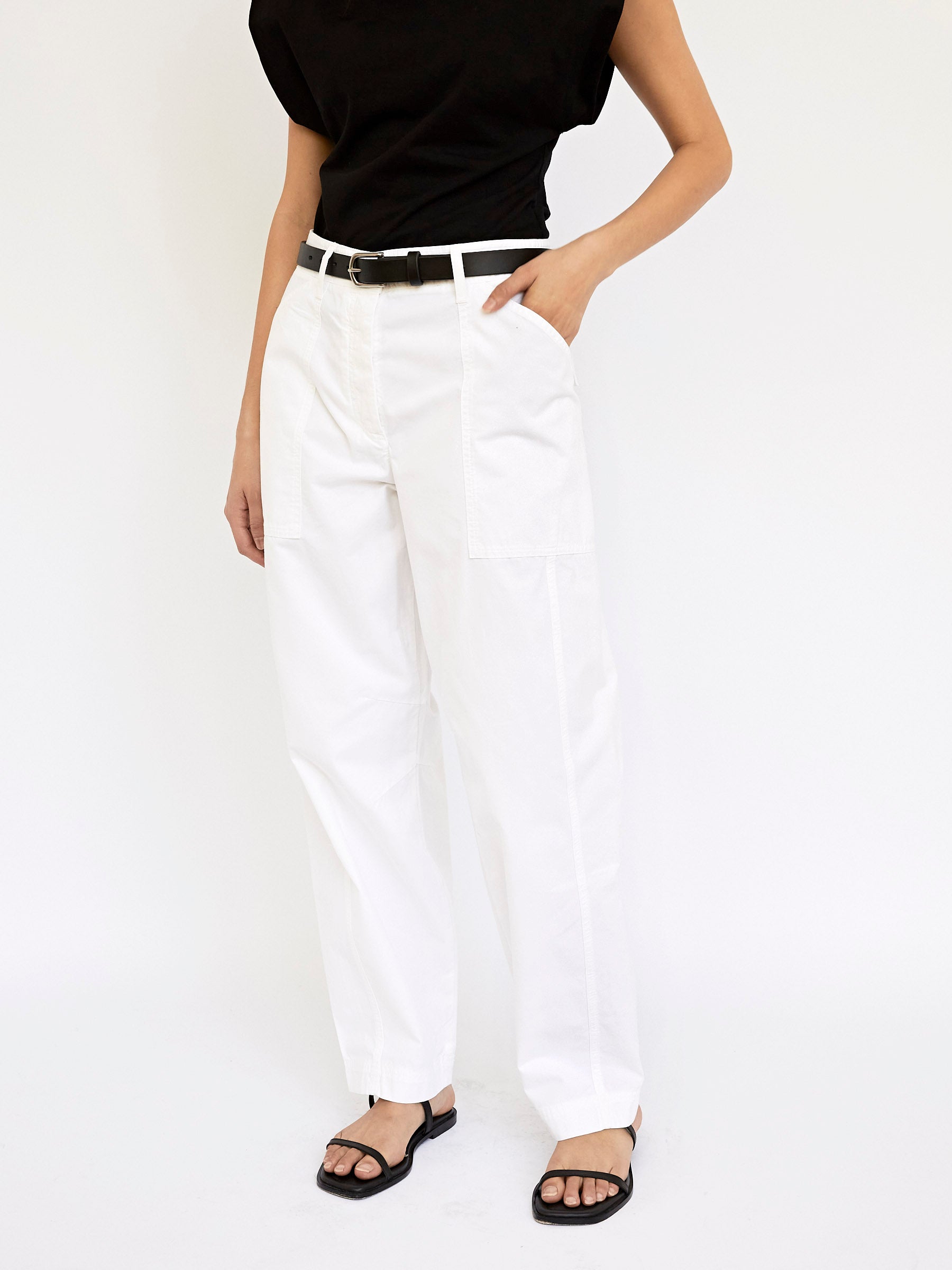 Matteau | Relaxed Cargo Pant in White | The UNDONE