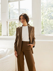 Matteau | Relaxed Tailored Blazer in Coffee | The UNDONE