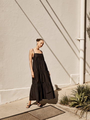 Matteau tiered sundress sales black