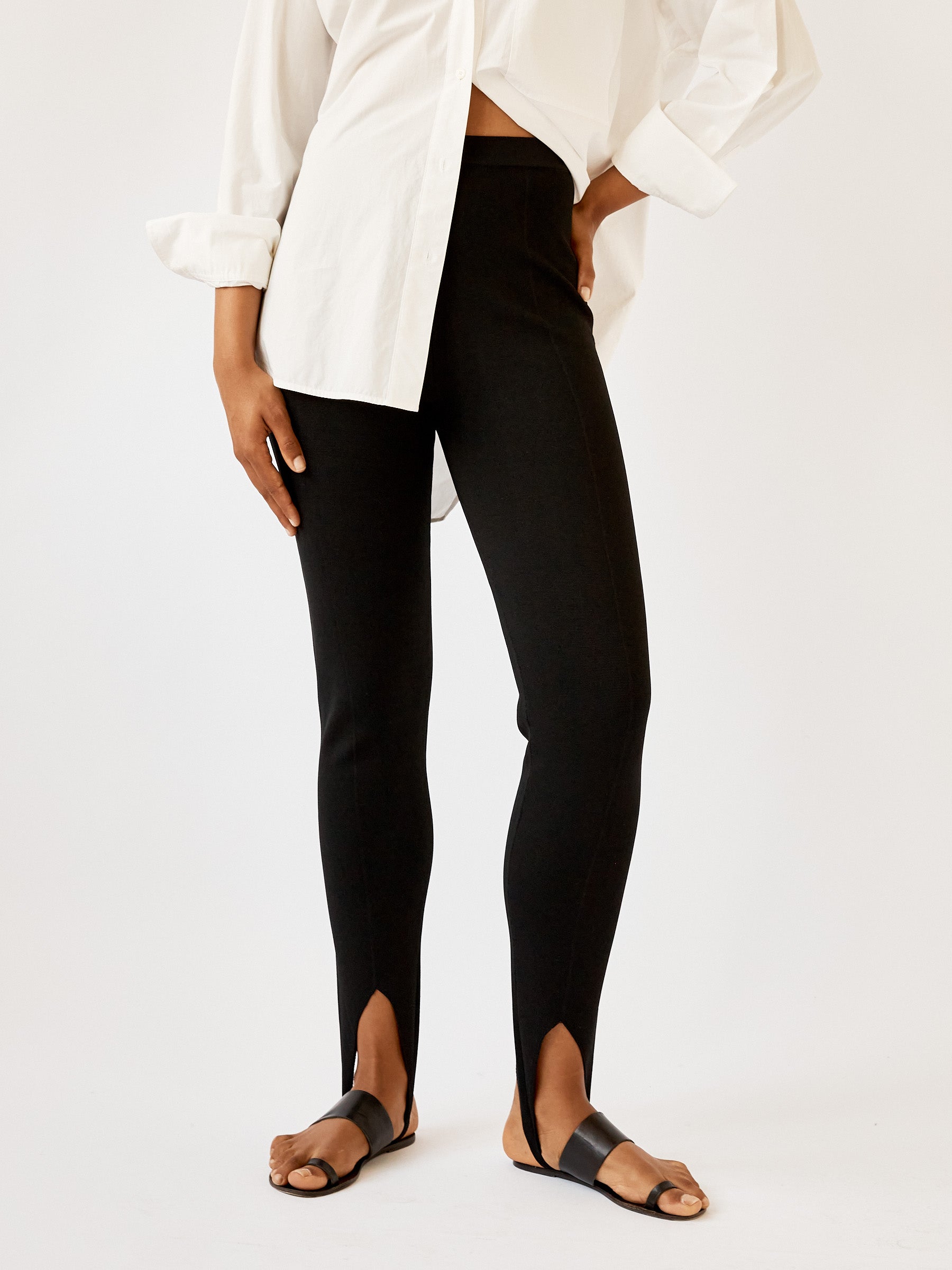 Nanushka | Lia Stirrup Pants in Black | The UNDONE