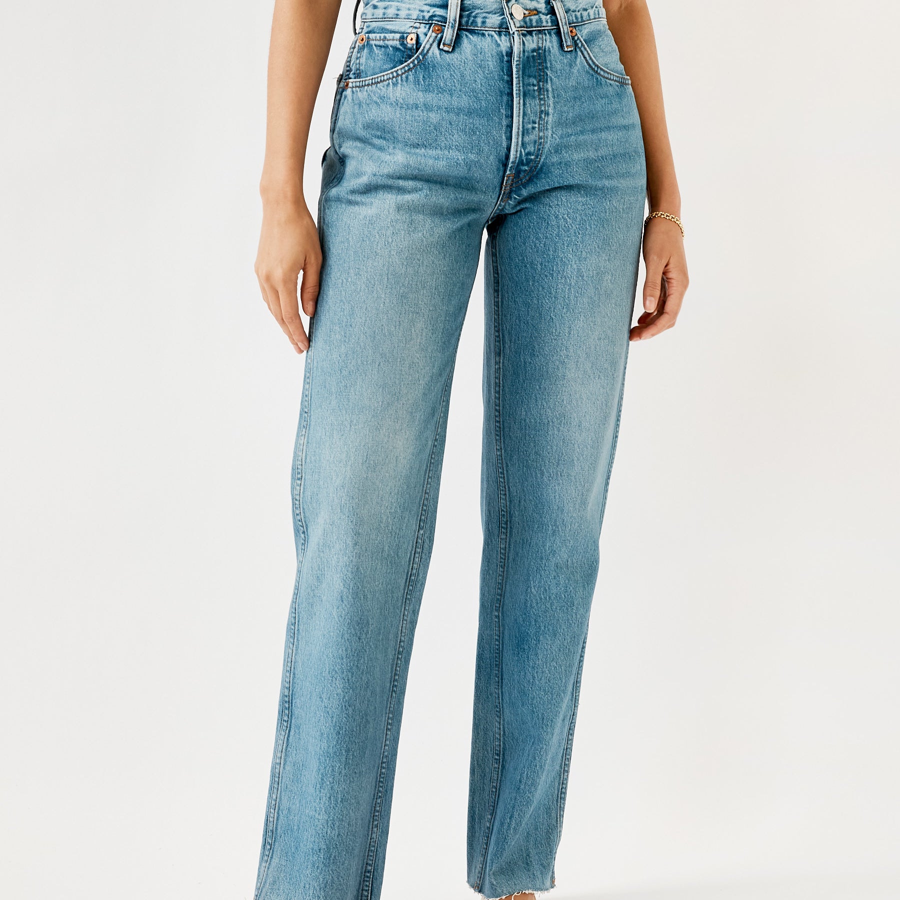 DONE | 90s High Rise Loose Jean in Medium Vain | The UNDONE
