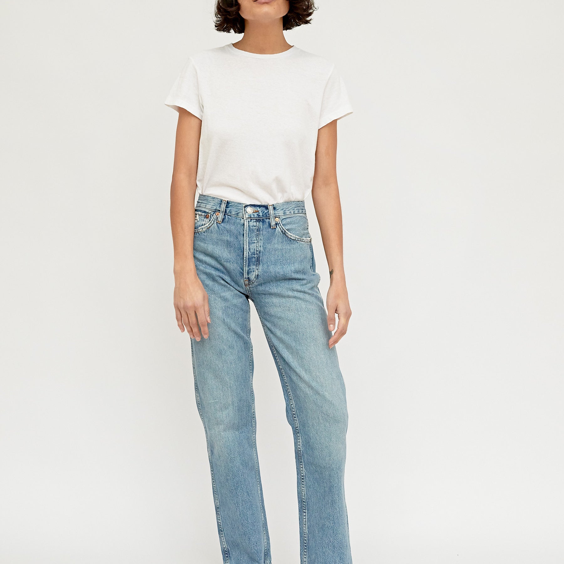 DONE | Worn Blue 90s High Rise Loose Jean | The UNDONE